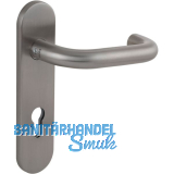 Dr�ckerlochteil 1754 mit Kurzschild au�en PZ 88 mm, rund, Edelstahl satiniert