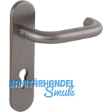 Dr�ckerlochteil 1754 mit Kurzschild innen PZ 88 mm, rund, Edelstahl satiniert