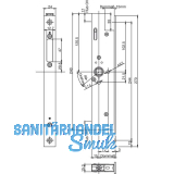 BKS Fluchtt�rtreibriegel 1990, DM 40, Stulp 270 x 24 x 3 mm eckig, Edelstahl