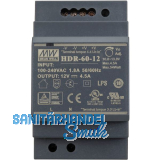 Netzger�t f�r Hutschiene HDR-60-12, 12V DC, 4,5 A, 54W, 52,5 x 90 x 58,4 mm