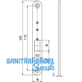 KFV Abdeckblech f�r Kabel�bergang ohne Geh�use, 16 x 126 x 3 mm, Edelstahl matt