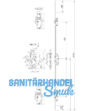 KFV MFV-Schloss BS 3700 DIN, DM 65,Stulp 2170 x 20 x 3 mm, eckig, verz. silber