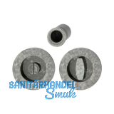 HOPPE Schiebet�rmuschel Set M471, runde Rosette WC, Messing silber antik