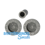 HOPPE Schiebet�rmuschel Set M471, runde Rosette BL, Messing silber antik