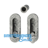 HOPPE Schiebet�rmuschel Set M472 - WC, ovale Rosette, Messing silber antik