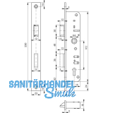 ROTO Rohrrahmenschloss Flachstulp m. Falle u. Riegel 852, DM 35, verzinkt silber