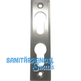 PZ-Rosette mit 2 PZ-Lochungen, eckig, Edelstahl matt