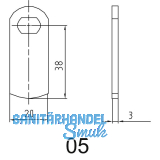 ASSA ABLOY Sperrnase f�r Elektronisches Schrankschloss Sense+PIN, Nr.5, gerade