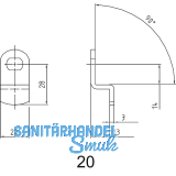 ASSA ABLOY Sperrnase f�r Elektronisches Schrankschloss Sense+PIN,Nr.20,gekr�pft