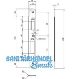 Schlie�blech EA 327 f�r Elektro-Mehrfachverriegelungsschl�sser, 232x30x3 mm