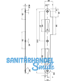 Doppelt�rschlie�blech R9 bombiert mit Sichtschutz, Stahl vernickelt matt