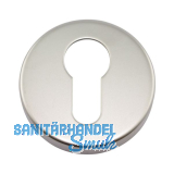 Zylinderrosette CODE HANDLE , � 52 mm, Messing verchromt matt