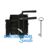 Kastenschloss, links, DM 60, 100 x 116 mm, Stahl schwarz lackiert