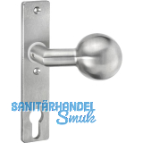 AMF Knopfkurzschild 439 gekr�pft, fest, 156x32x6 mm, Knopf � 55 mm, Edelstahl