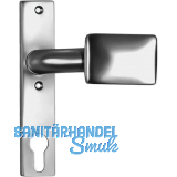 AMF Knopfkurzschild 486Z gekr�pft, fest,156x32x7 mm, Knopf 65x44 mm,silber elox.