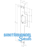 Lappenschlie�blech Lap lang, eckig ohne Riegelausschnitt,links,Stahl goldf�rbig