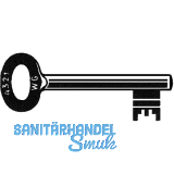 Keilbartschl�ssel LB/90 ohne Nut, vernickelt