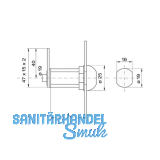 Blechmontagezylinder 19 mm gleichsperrend, Messing verchromt