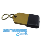 Hotelschl�sselanh�nger - flach, 50 mm, mit Gummi, Aluminium gold eloxiert