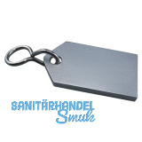 Hotelschl�sselanh�nger - flach, 50 mm, ohne Gummi, Aluminium silber eloxiert