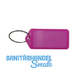 Schl�sselanh�nger - mit Papiereinlage, Kunststoff transparent pink