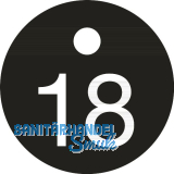 Schl�sselnummer - � 25, Nummer 18, Aluminium schwarz eloxiert