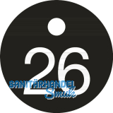 Schl�sselnummer - � 25, Nummer 26, Aluminium schwarz eloxiert