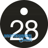 Schl�sselnummer - � 25, Nummer 28, Aluminium schwarz eloxiert