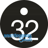 Schl�sselnummer - � 25, Nummer 32, Aluminium schwarz eloxiert
