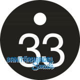 Schl�sselnummer - � 25, Nummer 33, Aluminium schwarz eloxiert