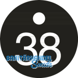 Schl�sselnummer - � 25, Nummer 38, Aluminium schwarz eloxiert