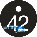 Schl�sselnummer - � 25, Nummer 42, Aluminium schwarz eloxiert