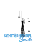 T�rdichtungsb�rste m. gerader Leiste, 2000 mm, Borsten 25 mm schwarz, Alu natur