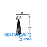 T�rdichtungsb�rste m. Winkelprofilleiste, 2000 mm, Borsten schwarz, Alu natur