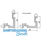 Anschlag- u. Dichtungsschiene 180, Schenkel 30 x 40 mm, auf Maß, Alu natur Anschlag- u. Dichtungsschiene 180, Schenkel 30 x 40 mm, auf Maß, Alu natur