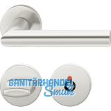 FSB Objekt Dr�ckergarnitur 72 1076 AGL auf Rosette WC, silber eloxiert