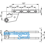 GEZE Zapfenband Modell DB, f�r gef�lzte T�ren, Stahl verzinkt