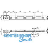 GEZE T�rschiene C f�r flachkonisch, Pendelt�r, Stahl verzinkt