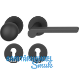 FSB Wechselgarnitur 12 1021 ASL auf Rosette PZ,Knopf fest,links,schwarz matt