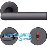 FSB Dr�ckergarnitur 12 1108 ASL auf Rosette WC DIN, Aluminium schwarz matt