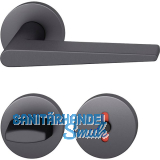 FSB Dr�ckergarnitur 12 1005 ASL auf Rosette WC, Aluminium schwarz matt