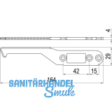IMH-ABS Mitnehmerhaken SF, 164 x 29 x 4 mm, universal, DIN, schwarz verzinkt