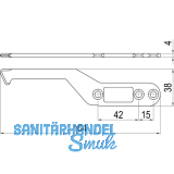 IMH-ABS Mitnehmerhaken SF, 164 x 38 x 4 mm, universal, DIN, schwarz verzinkt