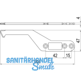 IMH-ABS Mitnehmerhaken SF, 164 x 47 x 4 mm, universal, DIN, schwarz verzinkt