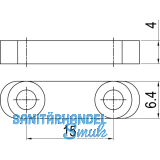 IMH-ABS Optionaler Gleitstein f�r Mitnehmerhaken, 24x6,4x4 mm, schwarz verzinkt