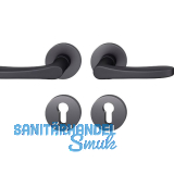 FSB Dr�ckergarnitur 12 1106 ASL auf Rosette PZ, Aluminium schwarz matt