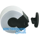 T�rhalter mit Kunststoffklemm-Mechanismus und Puffer, H�he 25 mm, silber elox.