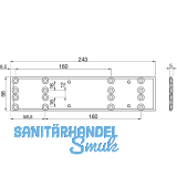 ECO Montageplatte f�r Newton TS 20, 243 x 56 x 5 mm, silber