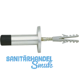 GRUNDMANN Wandt�rpuffer - � 20 mm, L= 75 mm, mit Gummikappe, silber eloxiert