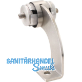 KWS Mittelst�tze WS gebogen 90�, Rundrohr, f. Au�en � 35mm, links,Edelstahl matt